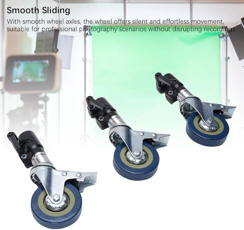 VBESTLIFE 0.98 inch / 25mm Light Stand Wheels Set 3pcs, Heavy Duty Photography C Stand Wheels with Brake for Photo Studio Video in Saudi Arabia