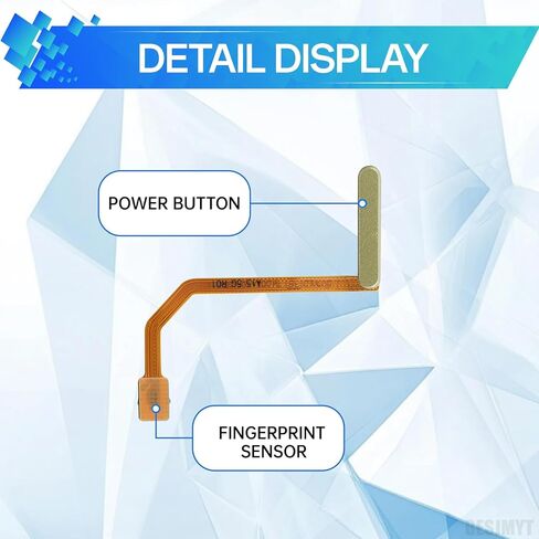 for Samsung Galaxy A15 5G Brave Black Power Button and Fingerprint Sensor Flex Cable Replacement Side Power On/Off Switch Control Button Connector Repair Parts SM-A156U SM-A156U1/DS in Kuwait