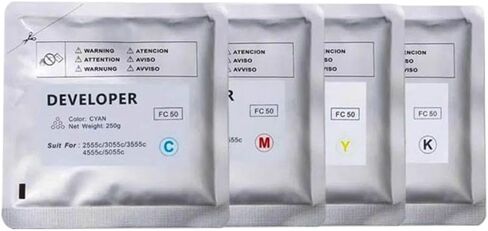 مسحوق مطور FC50 CMYK 250 جم لكل حقيبة متوافق مع نماذج ناسخة 2555C 3555C 4555C 3055C FC-50(CMYK) in Kuwait
