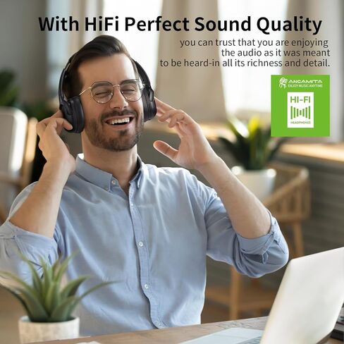 Noise Cancelling Headphones, 50 Hours Wireless On Ear Headphones, Foldable Headphones, HiFi deep bass, Customized EQ, Multi Language Translation, Suitable for Travel, Work (Off White) in Kuwait