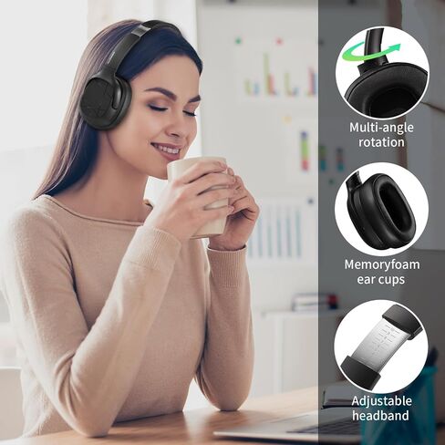 Noise Cancelling Headphones, 50 Hours Wireless On Ear Headphones, Foldable Headphones, HiFi deep bass, Customized EQ, Multi Language Translation, Suitable for Travel, Work (Off White) in Kuwait