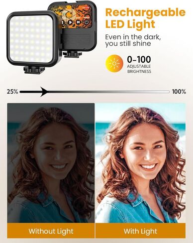 مجموعة أدوات تسجيل الفيديو USKEYVISION لأجهزة iPhone Youtuber Kit مجموعة أدوات إنشاء المحتوى للهواتف الذكية مع حامل ثلاثي القوائم كامل الحجم قابل للتمديد مقاس 59 بوصة، وإضاءة LED ثلاثية الألوان، وميكروفون Shotgun لهاتف iPhone 15/14/13 Mini/Pro/Max(Vlog K4 in Kuwait