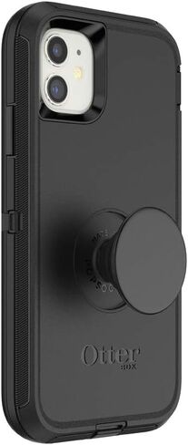Otter + Pop لهاتف iPhone 11: حافظة سلسلة OtterBox Defender مع PopSockets قابلة للتبديل - أسود وألومنيوم أسود in Saudi Arabia