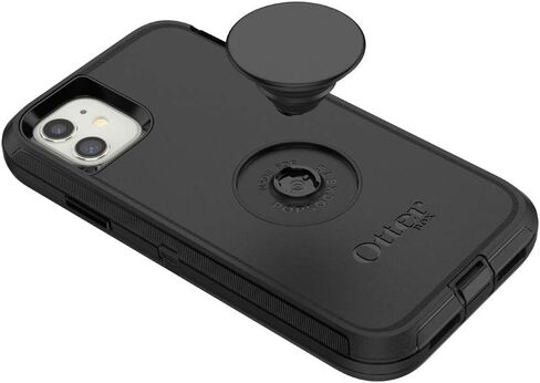 Otter + Pop لهاتف iPhone 11: حافظة سلسلة OtterBox Defender مع PopSockets قابلة للتبديل - أسود وألومنيوم أسود in Saudi Arabia