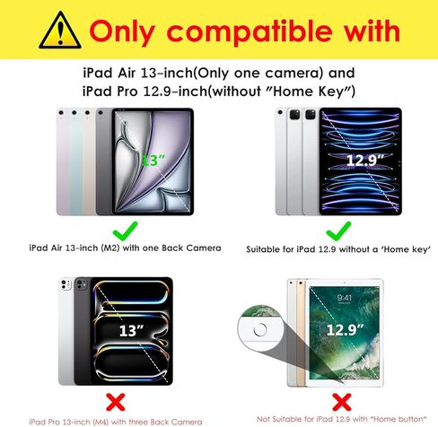 حافظة VIKESI لجهاز iPad Pro 12.9 الجيل السادس/الخامس/الرابع/الثالث 2022/2021/2020/2018، غطاء خلفي شفاف [حامل أقلام مدمج، نوم/تنبيه تلقائي، حماية الكاميرا] لجهاز iPad Pro مقاس 12.9 بوصة - أزرق أرجواني in Kuwait