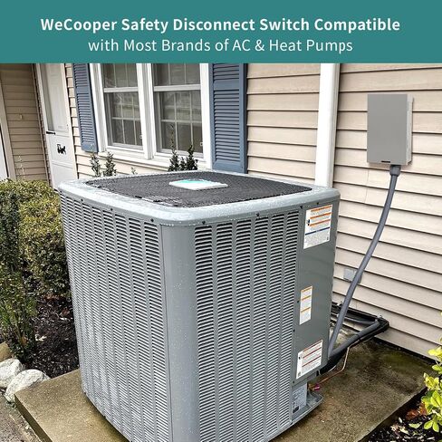 WeCooper Disconnect Switch, Non-Fused,60A 2Pole 3Wire 1Phase 240VAC A/C,Pull Out,Metal,Grey in Saudi Arabia