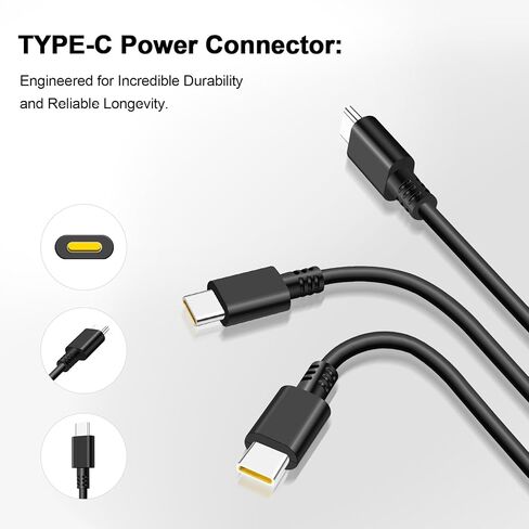65W USB C Charger Compatible with Lenovo Thinkpad/Yoga/Chromebook, Mac Book Pro, Huawei Matebook, Dell Latitude, HP Spectre, Acer Chromebook, Asus Zenbook Laptop Type C Power Supply Adapter in Saudi Arabia