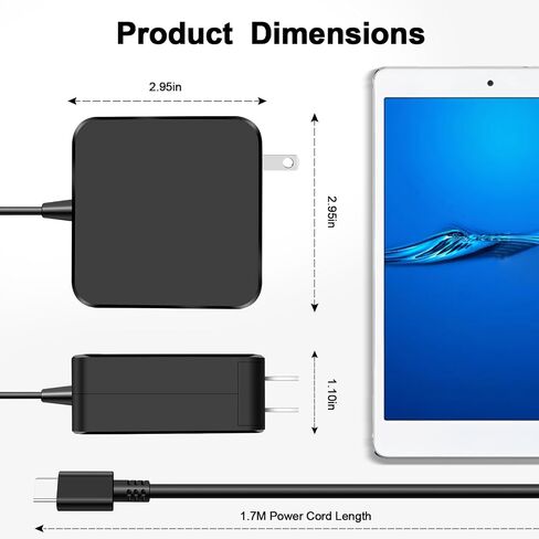 65W USB C Charger Compatible with Lenovo Thinkpad/Yoga/Chromebook, Mac Book Pro, Huawei Matebook, Dell Latitude, HP Spectre, Acer Chromebook, Asus Zenbook Laptop Type C Power Supply Adapter in Saudi Arabia
