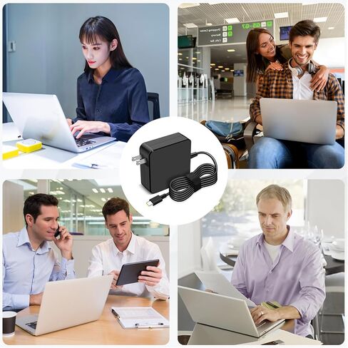 65W USB C Charger Compatible with Lenovo Thinkpad/Yoga/Chromebook, Mac Book Pro, Huawei Matebook, Dell Latitude, HP Spectre, Acer Chromebook, Asus Zenbook Laptop Type C Power Supply Adapter in Saudi Arabia