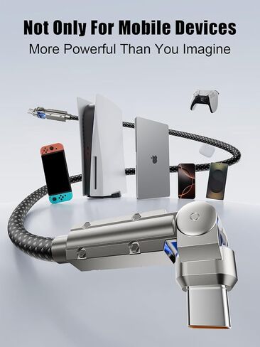 كابل USB C مطور بقدرة 60 وات بطول 10 أقدام، وكابل شحن سريع USB C إلى USB C بطول 180 درجة، سلك شاحن من النوع C المضفر من النايلون لهاتف iPhone 17/16/15، وMacBook، وiPad، وSamsung in Kuwait