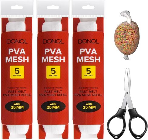 DONQL 5M PVA شبكة صيد سمك الشبوط مع مقص، 3 قطع أكياس PVA صيد سمك الشبوط، 45 بوصة أكياس شبكية قابلة للذوبان في الماء قابلة لإعادة الملء in Kuwait