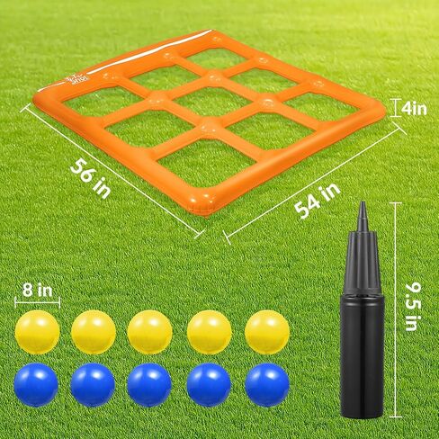 تجمعات قابلة للنفخ TIC TAC Toe Toys مع 10 كرات - ألعاب البركة الممتعة للأطفال والمراهقين والكبار - ألعاب الحفلات (الصفراء الفاتحة) in Kuwait