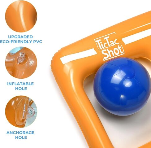 تجمعات قابلة للنفخ TIC TAC Toe Toys مع 10 كرات - ألعاب البركة الممتعة للأطفال والمراهقين والكبار - ألعاب الحفلات (الصفراء الفاتحة) in Kuwait