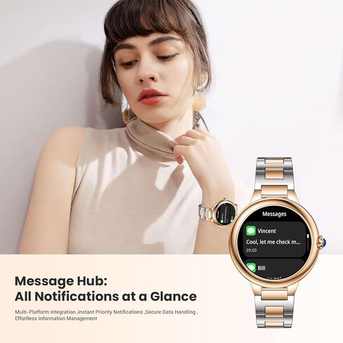 SOUYIE 2026 DA GPT Smart Watch for Women, 1.19" AMOLED Display, AI Customizable Watch Face, Heart Rate, Sleep Monitor, 107 Sports Modes Fitness Tracker, Compatible with iOS & Android in Kuwait