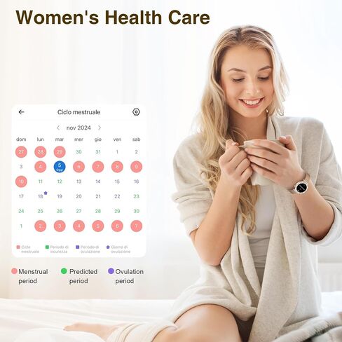 Smart Watches for Women (Answer/Make Calls),1.19" AMOLED Slim Smartwatch with Heart Rate/Sleep Monitor,120+ Sport Modes Fitness Tracker with Bluetooth for iOS/Android Rose Gold,Round in Saudi Arabia