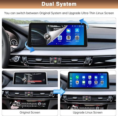 12.3 Inch Car Upgrade Screen Wireless Carplay for BMW X5 F15 2014-2016 with NBT System Support Wireless Android Auto,Bluettoth,Mirrorlink,Siri,GPS,Rear Camera,Original Car Functions in Saudi Arabia