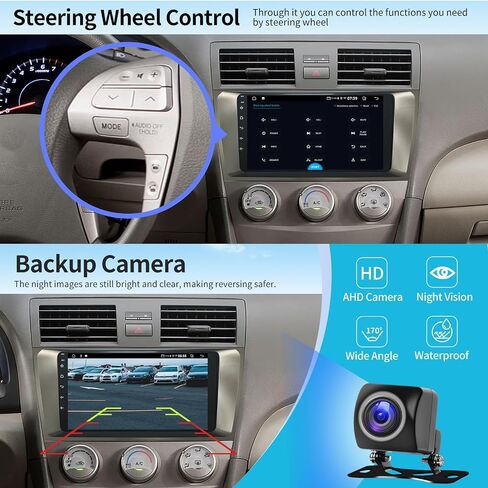 راديو السيارة لتويوتا كامري 2007-2011 (مع J-B-L 9 بوصة Android 14 مجموعة ترقية ستيريو لاسلكية CarPlay Android Auto Touch Screen GPS WiFi FM SWC كاميرا احتياطية Pantalla para in Kuwait