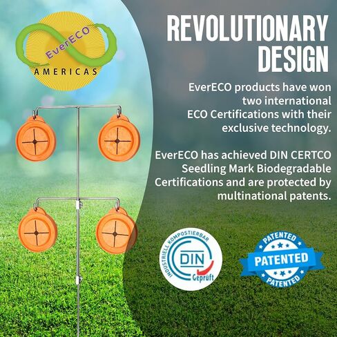Reactive Shooting Targets - 4 Pack Biodegradable Targets with 2 Stainless Steel Stands | Eco-Friendly Clay Pigeon | Visual Impact, Outdoor Gun Range Accessories, Made in USA in Saudi Arabia