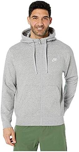 هودي Nike Sportswear Club Fleece بسحاب كامل للرجال، هودي بسحاب كامل للرجال، أبيض/أبيض/أسود، XL in Kuwait