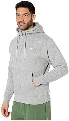 هودي Nike Sportswear Club Fleece بسحاب كامل للرجال، هودي بسحاب كامل للرجال، أبيض/أبيض/أسود، XL in Kuwait