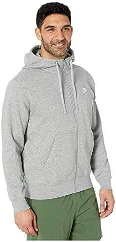 هودي Nike Sportswear Club Fleece بسحاب كامل للرجال، هودي بسحاب كامل للرجال، أبيض/أبيض/أسود، XL in Kuwait