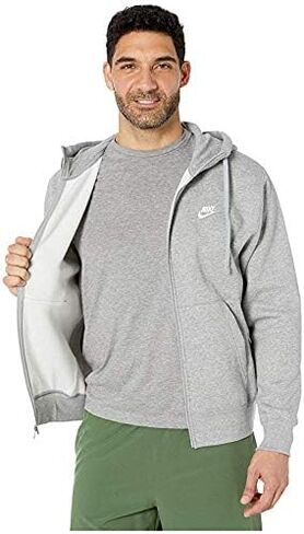 هودي Nike Sportswear Club Fleece بسحاب كامل للرجال، هودي بسحاب كامل للرجال، أبيض/أبيض/أسود، XL in Kuwait