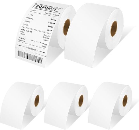 5 لفات متوافقة مع ورق الإيصالات المستمر الأبيض Dymo 30270 (2-1/4 بوصة × 249 قدم) شريط طابعة ملصقات غير لاصق لطابعات LabelWriter 450، 450 Turbo، 4XL، 250 قدم لكل لفة، غير مناسب 550 و5XL in Kuwait