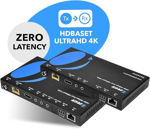 OREI KVM 4K HDMI موسع Balun عبر كابل إيثرنت CAT6/7 واحد 4K، 30 هرتز حتى 130 قدم - 2 منافذ USB 1.1، يدعم لوحة المفاتيح والماوس USB HDMI Loopout in Kuwait