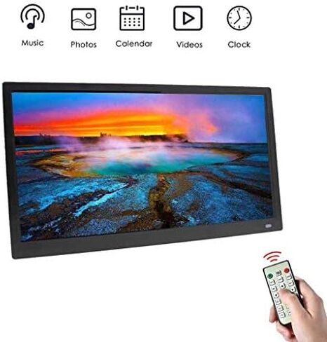 13-inch Digital Photo Frame with IPS Screen, 178° Wide Viewing Angle, Remote Control, Calendar and Clock Functions. in Saudi Arabia