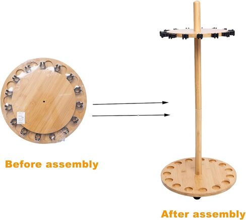 Waxaya Fishing Rod Rack, Fishing Pole Rack Holds Up to 8 Fishing Rods, Environmental and Durable Bamboo Construction, for Garage Storage Organizer in Kuwait