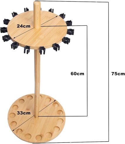 Waxaya Fishing Rod Rack, Fishing Pole Rack Holds Up to 8 Fishing Rods, Environmental and Durable Bamboo Construction, for Garage Storage Organizer in Kuwait