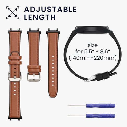 kwmobile Strap Compatible with Amazfit Active Edge (A2212) / Active Edge (A2213) Strap - Silicone and Leather Sport Wristband - Brown/Black in Kuwait