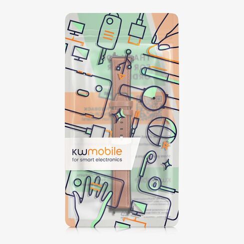 kwmobile Strap Compatible with Amazfit Active Edge (A2212) / Active Edge (A2213) Strap - Silicone and Leather Sport Wristband - Brown/Black in Kuwait
