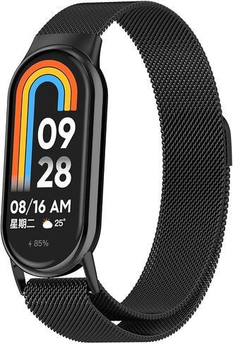 Metal Band Compatible with Xiaomi Mi Band 8, Mi Band 10, Mi Band 9 Replacement Bands Women Men, Stainless Steel Mesh Loop Adjustable Wristband Replacement Strap in Saudi Arabia