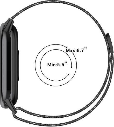 Metal Band Compatible with Xiaomi Mi Band 8, Mi Band 10, Mi Band 9 Replacement Bands Women Men, Stainless Steel Mesh Loop Adjustable Wristband Replacement Strap in Saudi Arabia