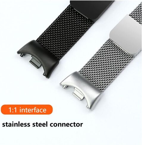 Metal Band Compatible with Xiaomi Mi Band 8, Mi Band 10, Mi Band 9 Replacement Bands Women Men, Stainless Steel Mesh Loop Adjustable Wristband Replacement Strap in Saudi Arabia