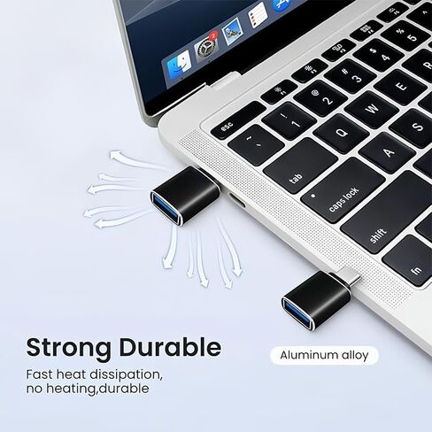محول USB C إلى USB، قراءة سريعة، التوصيل والدفع، نقل بيانات عالي السرعة لسلسلة iPhone 16/15، iPad، MacBook، Samsung Galaxy S25/S24، أسود in Saudi Arabia