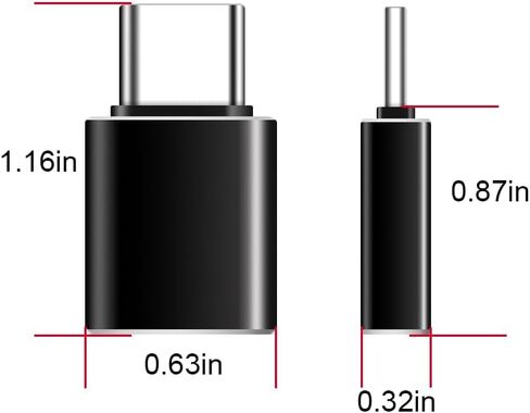 محول USB C إلى USB، قراءة سريعة، التوصيل والدفع، نقل بيانات عالي السرعة لسلسلة iPhone 16/15، iPad، MacBook، Samsung Galaxy S25/S24، أسود in Saudi Arabia