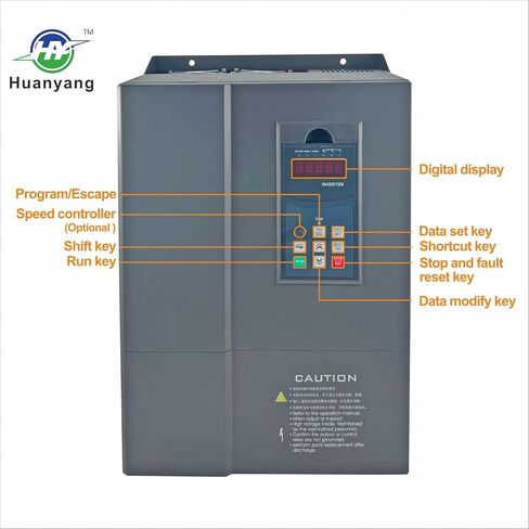 Huanyang Vector VFD محرك التردد المتغير، أحادي إلى 3 مراحل، 7.5 كيلو واط 10 حصان 220 فولت تيار متردد 34 أمبير للتحكم في سرعة المحرك، سلسلة GT in Kuwait