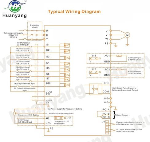 Huanyang Vector VFD محرك التردد المتغير، أحادي إلى 3 مراحل، 7.5 كيلو واط 10 حصان 220 فولت تيار متردد 34 أمبير للتحكم في سرعة المحرك، سلسلة GT in Kuwait
