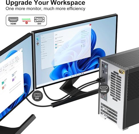 كابل محول Wanme HDMI إلى DVI، توصيل وتشغيل عالي السرعة ثنائي الاتجاه 1080 بكسل، محول DVI إلى HDMI للتلفزيون/الشاشة/بطاقة الفيديو/بطاقة الرسومات (4.9FT) in Saudi Arabia