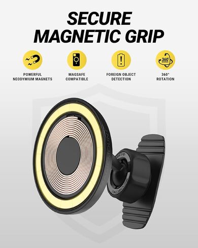 Scosche MPQTRDV Qi2 MagSafe Car Mount Charger 25W Fast Wireless Charging Phone Holder for Vent or Dashboard, Magnetic Cell Phone Mount Compatible with iPhone 17/16/15/14/13 Series & Samsung Galaxy S25 in Saudi Arabia