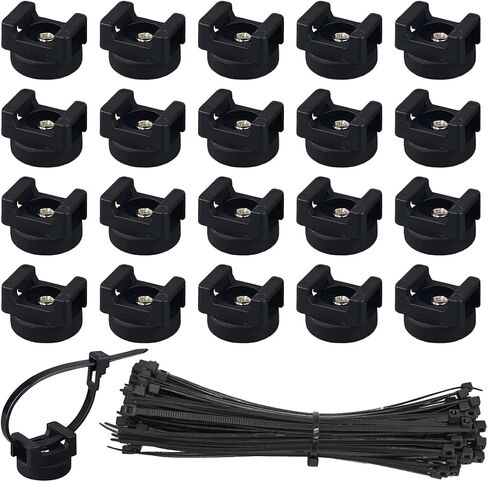 20PCS Magnetic Zip Tie Mount, Multipurpose Magnetic Cable Management Mount, 20 Mounts and 200 High Strength Nylon Cable Ties, Supplies for Organizing Cables and Wires (Vertical Load 7.5lbs) in Saudi Arabia