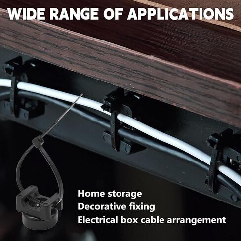 20PCS Magnetic Zip Tie Mount, Multipurpose Magnetic Cable Management Mount, 20 Mounts and 200 High Strength Nylon Cable Ties, Supplies for Organizing Cables and Wires (Vertical Load 7.5lbs) in Saudi Arabia