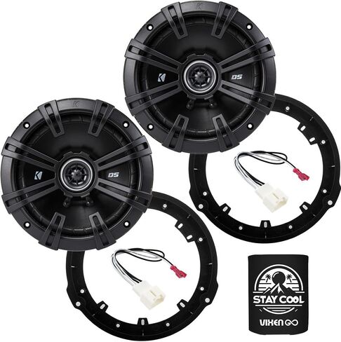 KICKER Speakers 6.75 inch for Ford Fiesta 2011-2019 Upgrade Kit - Pair of DS Series with Adapters and Harness, Coaxial 6 3/4 Car Audio Front or Rear Door Speaker DSC6704, 43DSC6704 in Saudi Arabia