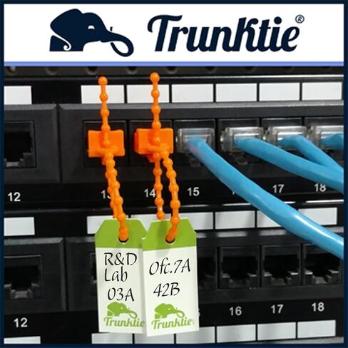 Benner-Nawman Trunktie TT25-ORANGE RJ45 Port Ethernet Cable Insert with Label Tag for Port ID, Package of 25, Orange or Natural White in Saudi Arabia