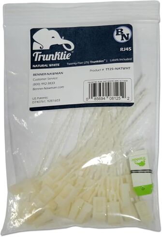 Benner-Nawman Trunktie TT25-ORANGE RJ45 Port Ethernet Cable Insert with Label Tag for Port ID, Package of 25, Orange or Natural White in Saudi Arabia