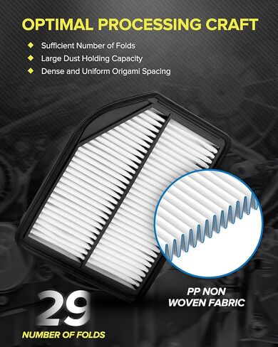 PHILTOP Engine Air Filter, Replacement for CA12061 Pilot V6 3.5L(2016-2021), Ridgeline (2017-2020), Odyssey V6 3.5L(2018-2022), Passport 3.5L(2019-2021), MDX 3.5L(2016-2021), TLX (2021), Pack of 1 in Kuwait