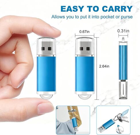 محركات أقراص فلاش USB سعة 16 جيجابايت، محركات أقراص الإبهام USB 2.0، عصا الذاكرة، محرك الأقراص المضغوطة، محرك القلم مع مؤشر LED للتخزين الخارجي للكمبيوتر الشخصي والكمبيوتر المحمول، أزرق in Kuwait