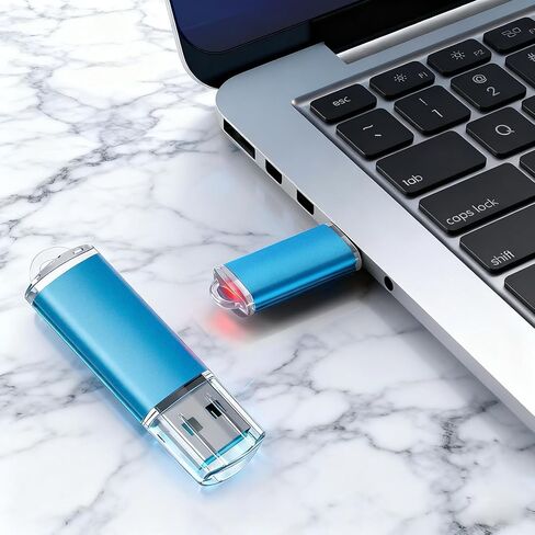 محركات أقراص فلاش USB سعة 16 جيجابايت، محركات أقراص الإبهام USB 2.0، عصا الذاكرة، محرك الأقراص المضغوطة، محرك القلم مع مؤشر LED للتخزين الخارجي للكمبيوتر الشخصي والكمبيوتر المحمول، أزرق in Kuwait